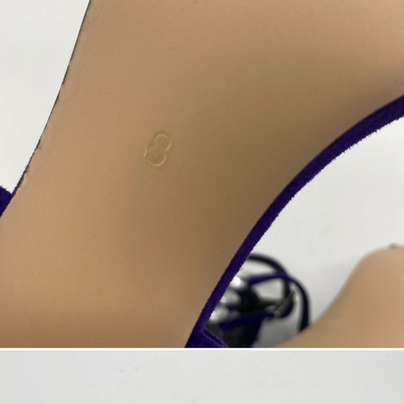 XYD Purple Stiletto Heel Strappy Rhineston Sandals - Picture 7 of 12